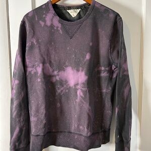 rag & bone Tye Dye | 100% Cotton Sweatshirt | Large | Black & Purple